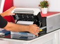 Open a sublimation printer Royalty Free Stock Photo