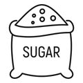 Open sugar sack icon, outline style