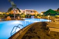 Open swimming pools in Mikri Poli hotel resort in Kolymbia