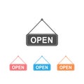 Open Tag icon set on white. Vector isolated Royalty Free Stock Photo