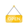 Open Tag Icon Vector in Gold Color Style Royalty Free Stock Photo