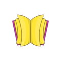 Open thick book icon, cartoon style Royalty Free Stock Photo