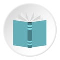 Open thick book icon circle