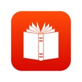 Open thick book icon digital red