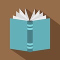 Open thick book icon, flat style Royalty Free Stock Photo