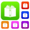Open thick book set collection Royalty Free Stock Photo