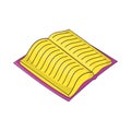 Open thick book with text icon, cartoon style Royalty Free Stock Photo