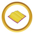 Open thick book with text vector icon Royalty Free Stock Photo
