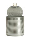 Open tin can on white, mockup for design Royalty Free Stock Photo