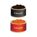 Cans with caviar