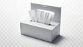 Open tissue box on table isolated on white background Royalty Free Stock Photo