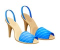 Open Toe Shoes or Peep-toes with High Heels as Summer Women Clothing Vector Illustration