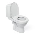 Open toilet bowl on white background