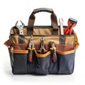 Open Tool Bag with Assorted Hand Tools and Pliers toolbox work bag Royalty Free Stock Photo