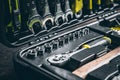 Open Tool-box with many tools. Royalty Free Stock Photo