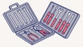 Open Toolbox with Assorted Hand Tools: Pliers & Screwdrivers Vector, vector design Generative AI Royalty Free Stock Photo
