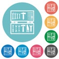 Open toolbox flat round icons