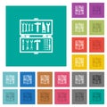 Open toolbox square flat multi colored icons