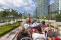 Open top bus and Freedom Tower, Downtown Miami, Miami, Florida