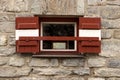 Open traditional window shutters in Austria Royalty Free Stock Photo