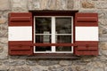 Open traditional window shutters in Austria Royalty Free Stock Photo