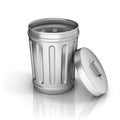 Open trash can 3d redndering Royalty Free Stock Photo