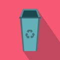 Open trash can icon, flat style