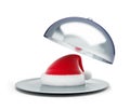 Open tray santa hat on a white background