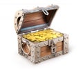 Open treasure chest 3d illustration