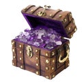 Amethyst crystals chest