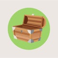 Open treasure chest isolated flat design Royalty Free Stock Photo