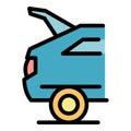 Open trunk car icon color outline vector Royalty Free Stock Photo