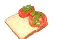 Open tuna and tomato sandwich Royalty Free Stock Photo
