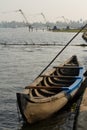 open type fishing boat in the lake