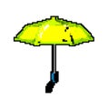 open umbrella rain game pixel art vector illustration Royalty Free Stock Photo