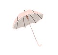 Open umbrella in retro vintage style. Elegant parasol, sunshade accessory for sun and rain protection. Classic women