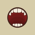 Open Vampire Mouth with Teeth Vector Royalty Free Stock Photo