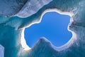 The open vault of an ice cave in the Morteratsch Glacier in the Swss Alps Royalty Free Stock Photo