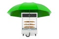 Open View Pizza Merchandiser under umbrella, 3D rendering