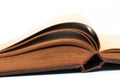 Open vintage book isolated on a white background Royalty Free Stock Photo