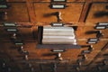 Open vintage file catalog box Royalty Free Stock Photo