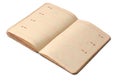 open vintage weekly planner diary isolated white Royalty Free Stock Photo