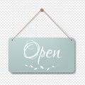 Open Vintage Sign Isolated Transparent Background