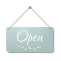 Open Vintage Sign Isolated White Background