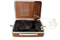 Open vintage suitcase turntable Royalty Free Stock Photo