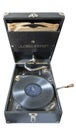 Open Vintage Suitcase Turntable Retro Vinyl Player With Retro Vinyl Disc