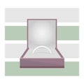 Open violet simple box for silver ring, flat design