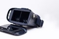 Open virtual reality goggles whith smartphone Royalty Free Stock Photo