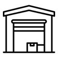 Open warehouse icon, outline style
