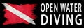 Open Water Diving, Diver Down Flag, Scuba flag Royalty Free Stock Photo